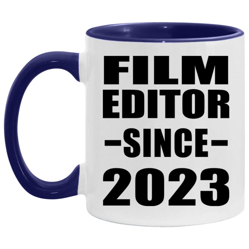 Film Editor Since 2023 - 11oz Accent Mug Purple