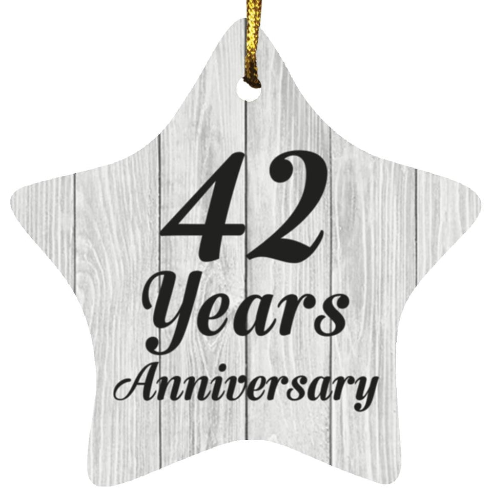 42nd Anniversary 42 Years Anniversary - Star Ornament F