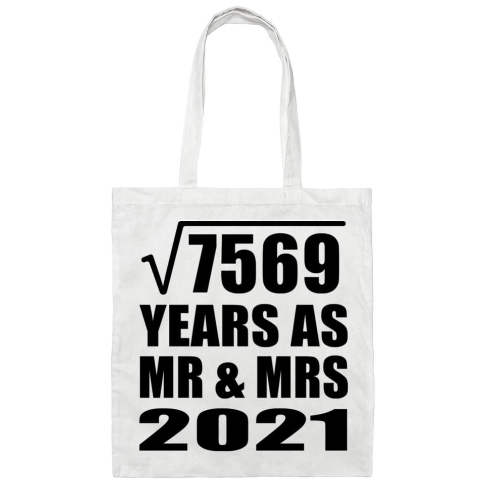87th Anniversary Square Root of 7569 Years As Mr & Mrs 2021 - Tote Bag White