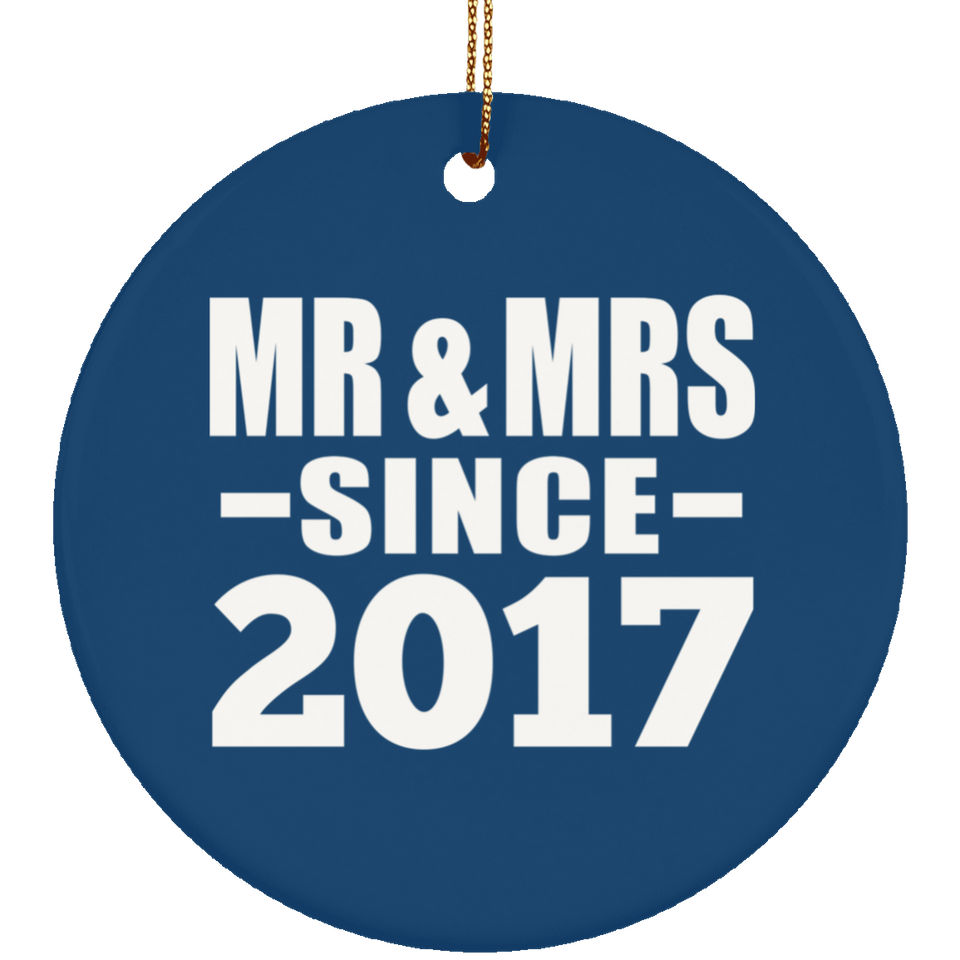 7th Anniversary Mr & Mrs Since 2017 - Circle Ornament