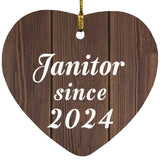 Janitor Since 2024 - Heart Ornament D
