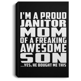 Proud Janitor Mom Of Awesome Son - Canvas Portrait