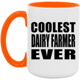 Coolest Dairy Farmer Ever - 15oz Accent Mug Orange