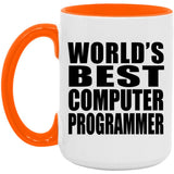 World's Best Computer Programmer - 15oz Accent Mug Orange
