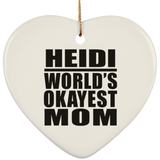Heidi World's Okayest Mom - Heart Ornament