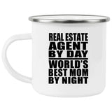 Real Estate Agent By Day World's Best Mom By Night - 12oz Camping Mug
