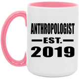 AntHRopologist Established EST. 2019 - 15oz Accent Mug Pink