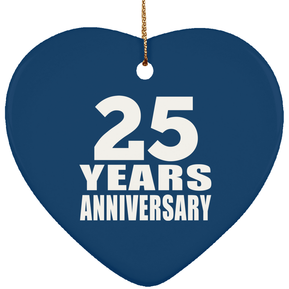 25th Anniversary 25 Years - Heart Ornament