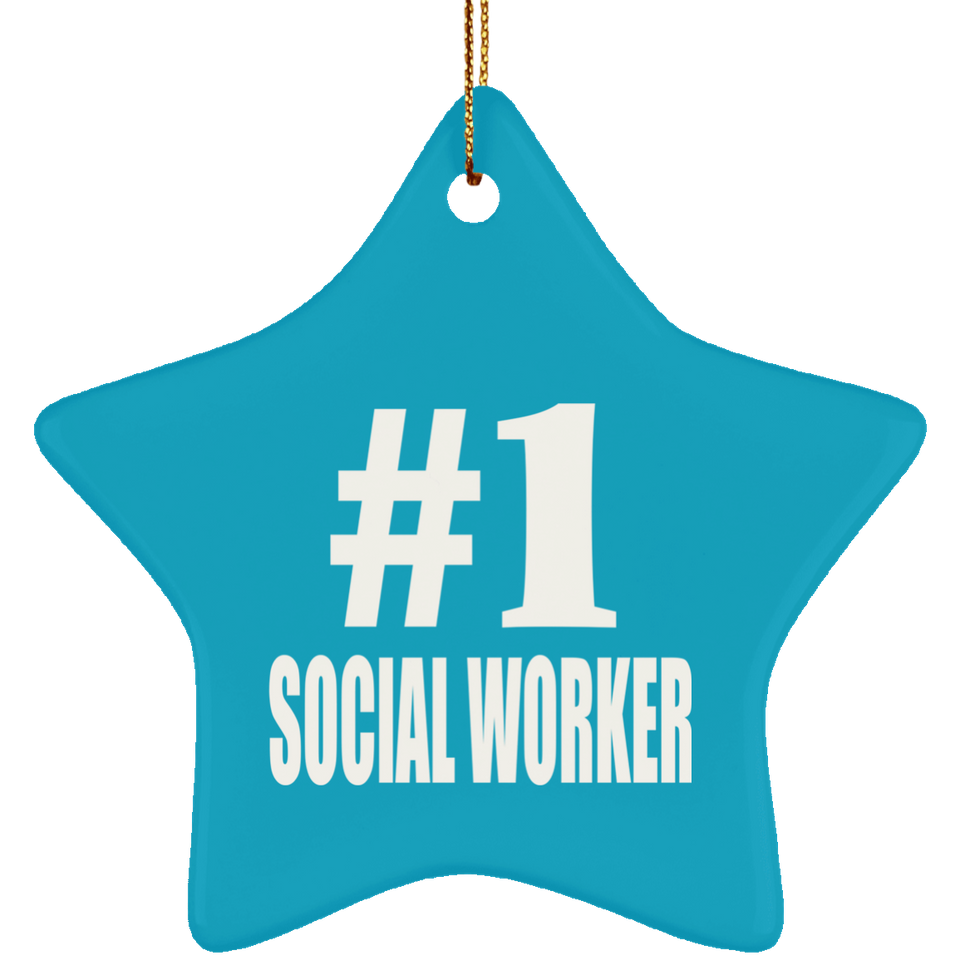 Number One #1 Social Worker - Star Ornament