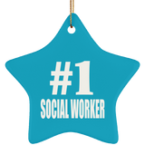 Number One #1 Social Worker - Star Ornament