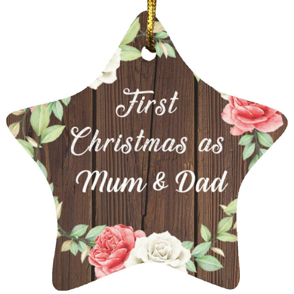 First Christmas As Mum & Dad - Star Ornament A