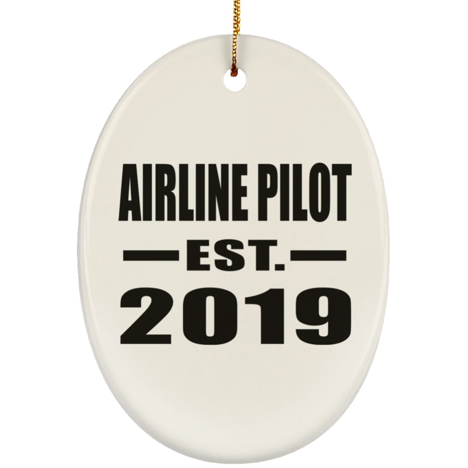 Airline Pilot Established EST. 2019 - Oval Ornament