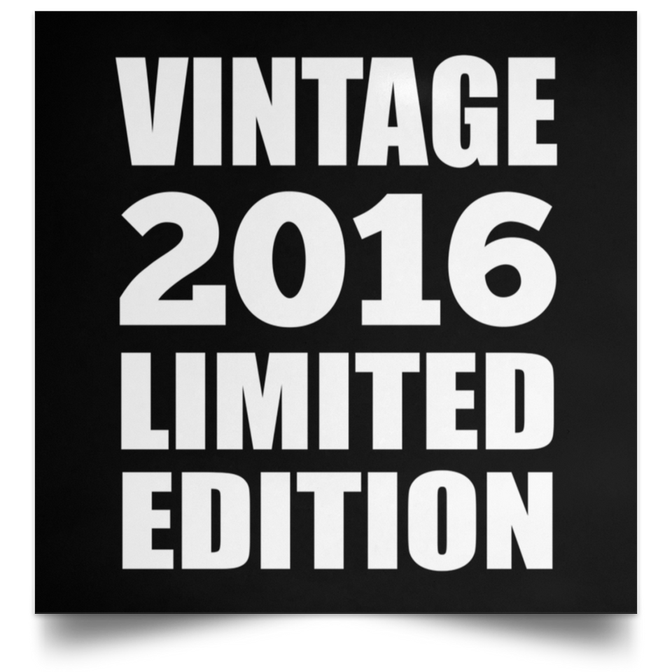 8th Birthday Vintage 2016 Limited Edition - Poster Square