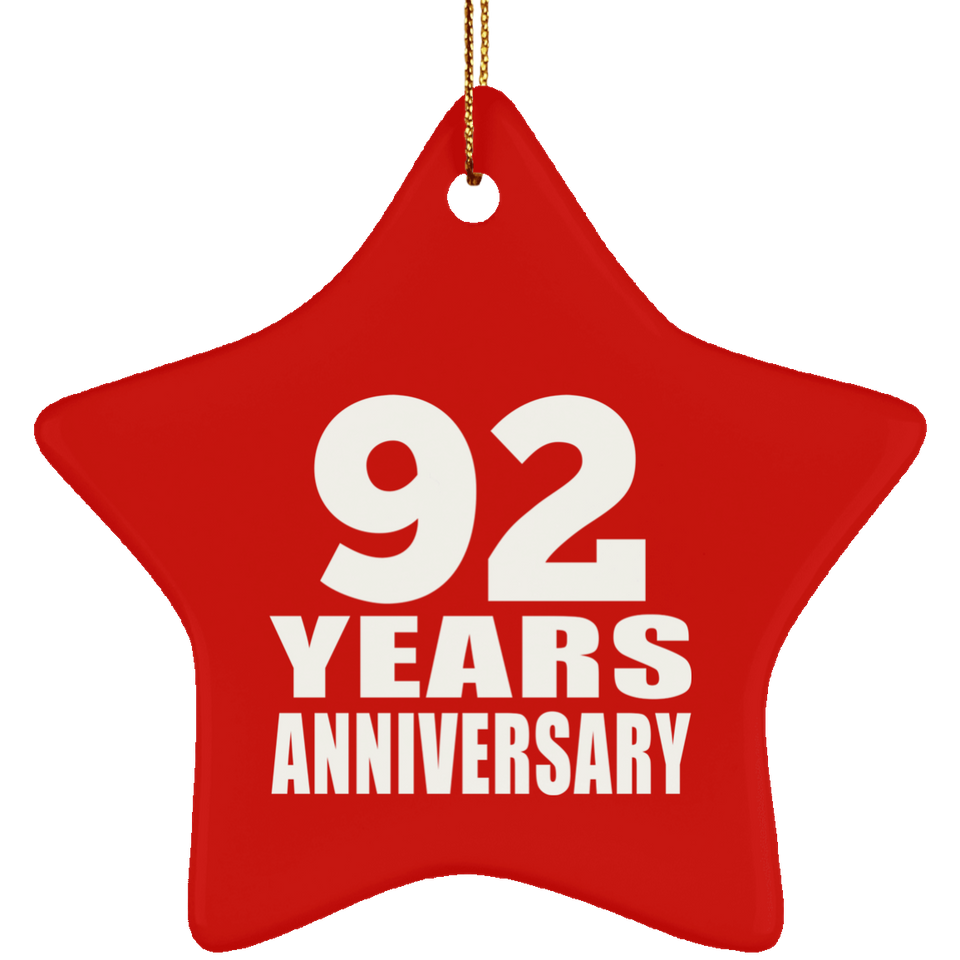 92nd Anniversary 92 Years - Star Ornament