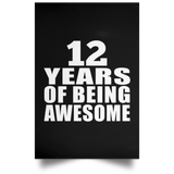 12th Birthday 12 Years Of Being Awesome - Poster Portrait