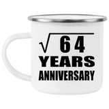 8th Anniversary Square Root of 64 Years Anniversary - 12oz Camping Mug