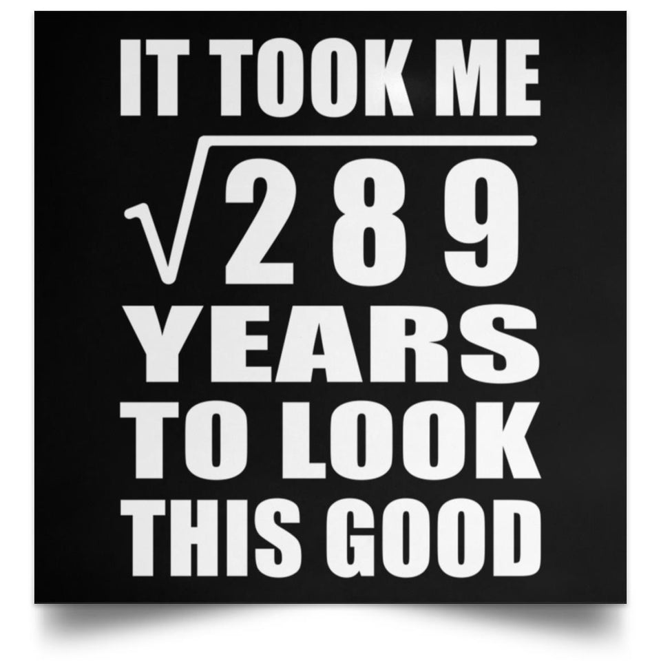 17th Birthday Took Square Root of 289 Years To Look Good - Poster Square
