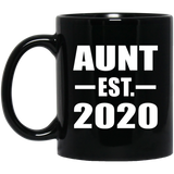 Aunt Established EST. 2020 - 11oz Coffee Mug Black