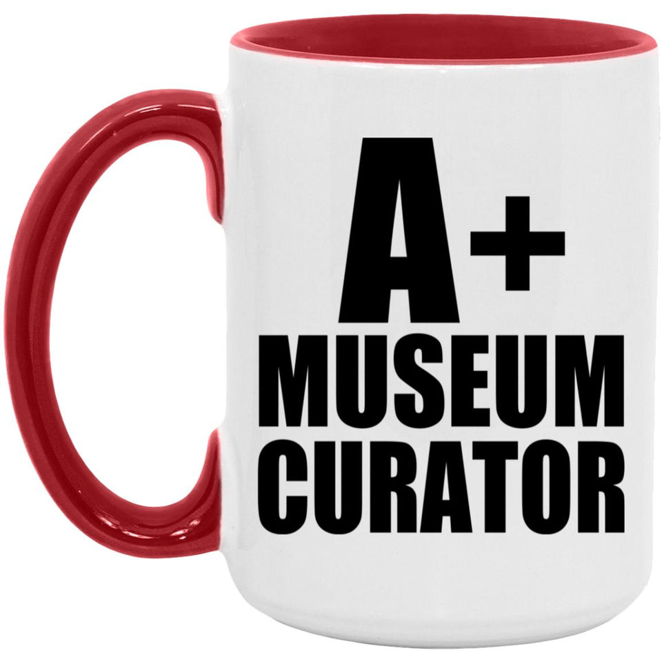 A+ Museum Curator - 15oz Accent Mug Red