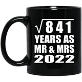 29th Anniversary Square Root of 841 Years As Mr & Mrs 2022 - 11oz Coffee Mug Black