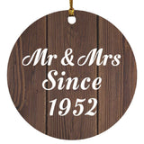 72nd Anniversary Mr & Mrs Since 1952 - Circle Ornament D