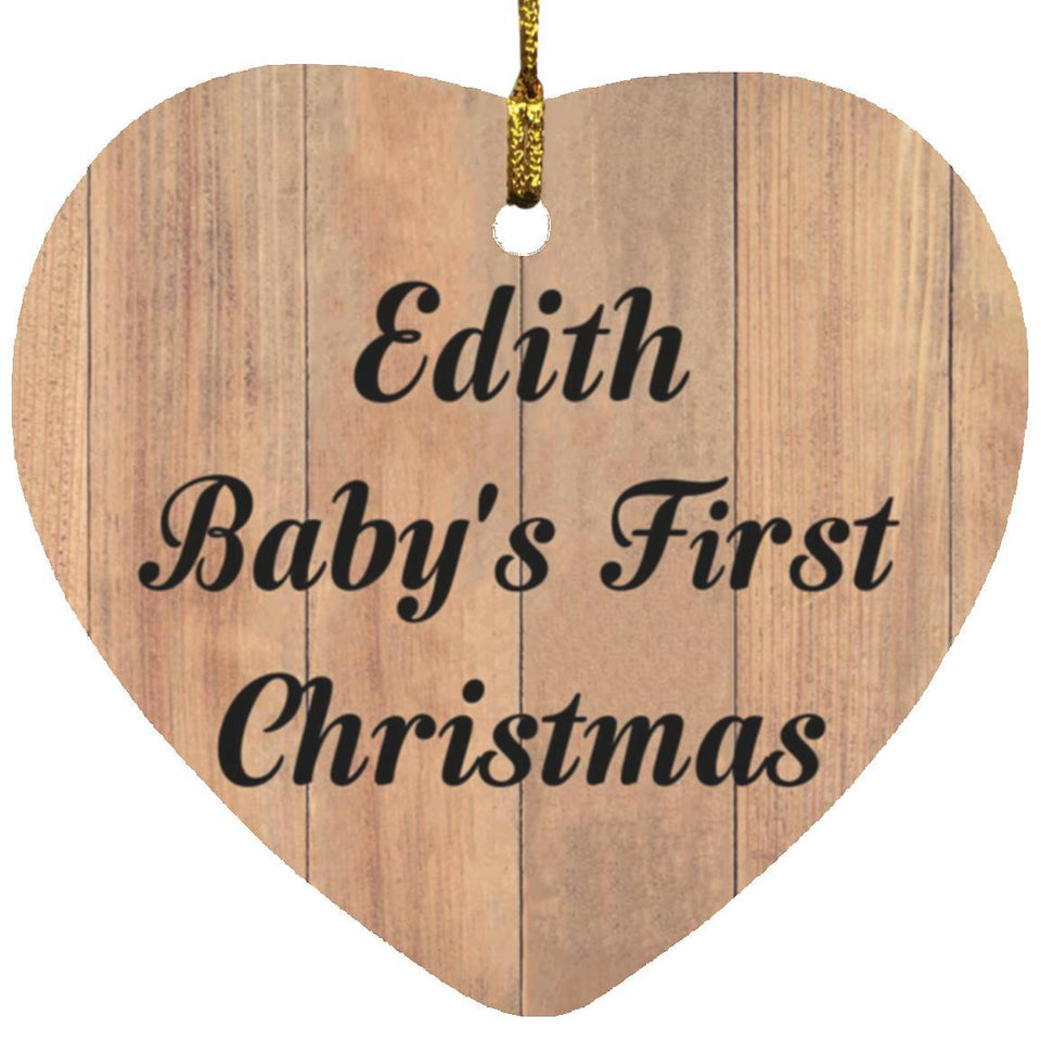 Edith Baby's First Christmas - Heart Ornament C