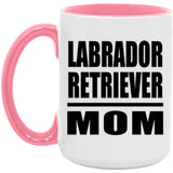 Labrador Retriever Mom - 15oz Accent Mug Pink