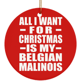 All I Want For Christmas Is My Belgian Malinois - Circle Ornament