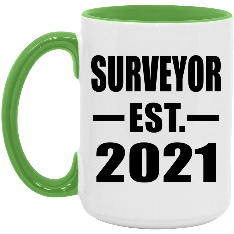 Surveyor Established EST. 2021 - 15oz Accent Mug Green