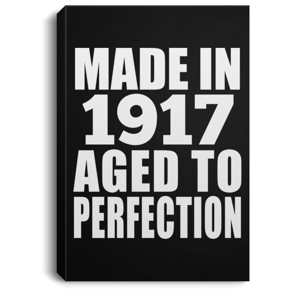 107th Birthday Made In 1917 Aged To Perfection - Canvas Portrait
