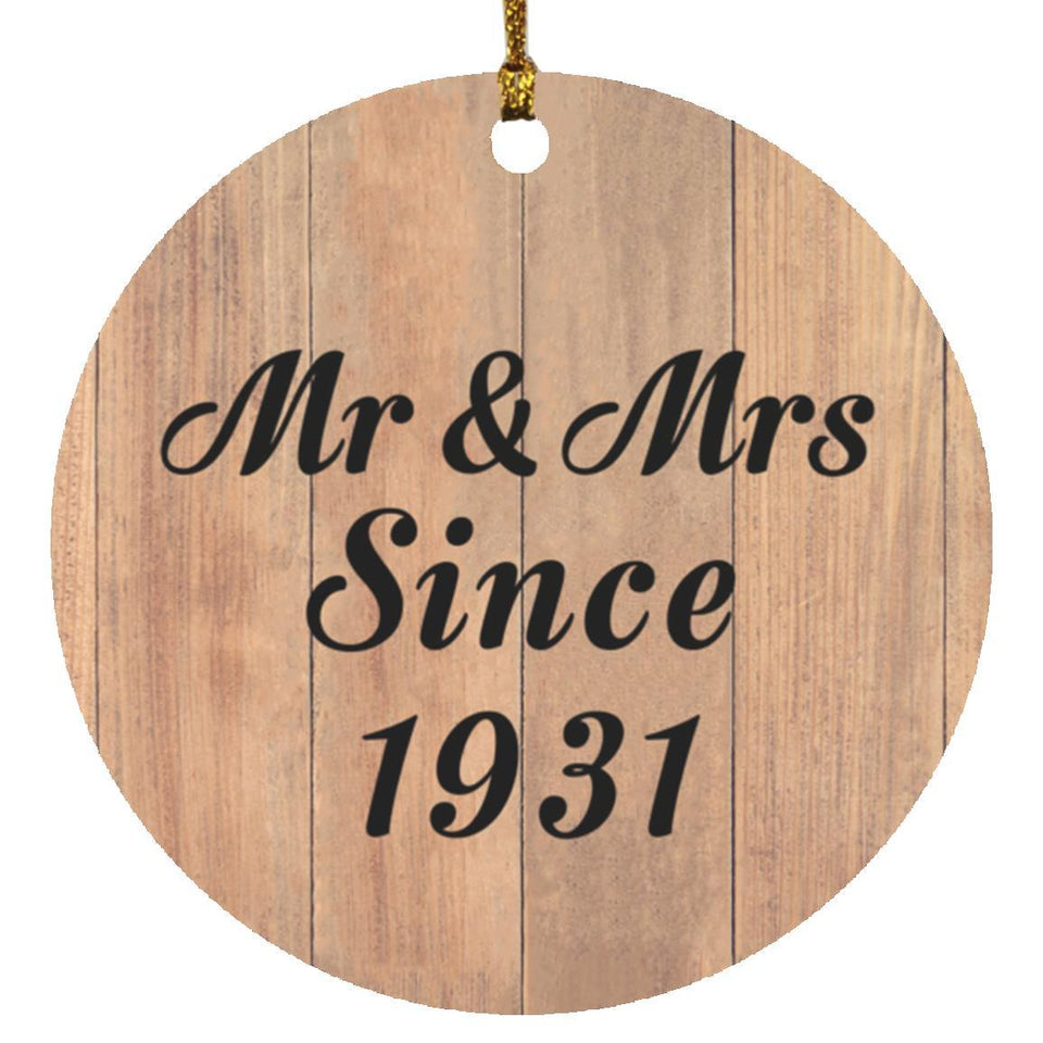 93rd Anniversary Mr & Mrs Since 1931 - Circle Ornament C