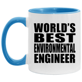 World's Best Environmental Engineer - 11oz Accent Mug Blue