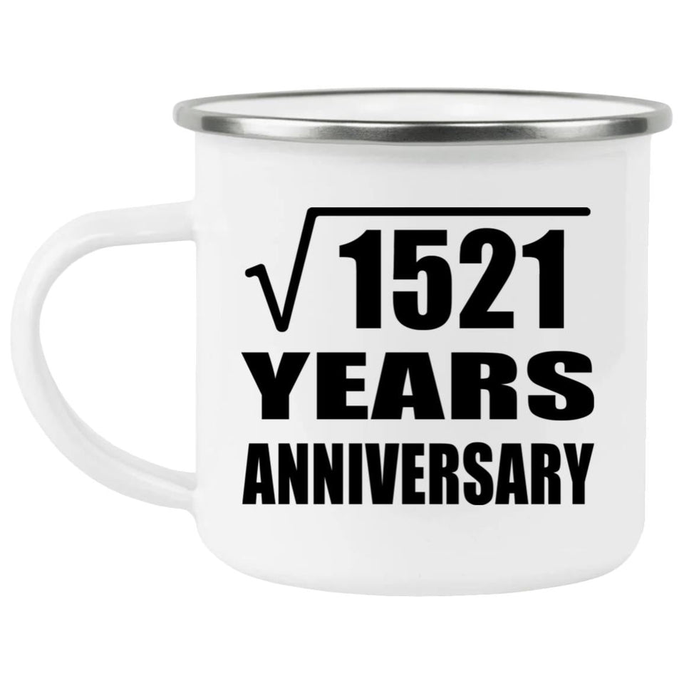 39th Anniversary Square Root of 1521 Years Anniversary - 12oz Camping Mug