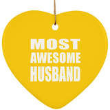 Most Awesome Husband - Heart Ornament