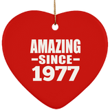 47th Birthday Amazing Since 1977 - Heart Ornament