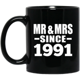 33rd Anniversary Mr & Mrs Since 1991 - 11 Oz Coffee Mug Black