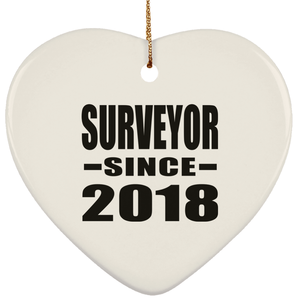 Surveyor Since 2018 - Heart Ornament