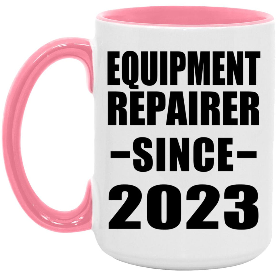 Equipment Repairer Since 2023 - 15oz Accent Mug Pink