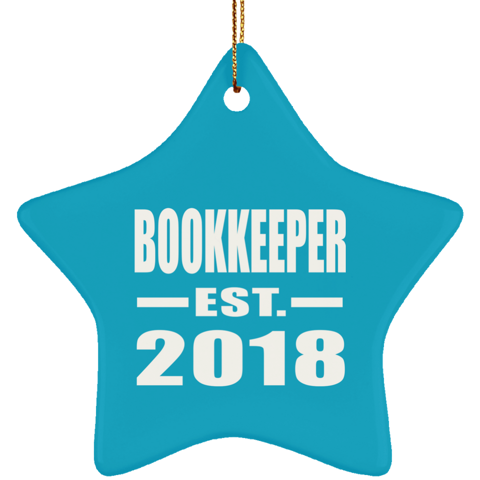 Bookkeeper Established EST. 2018 - Star Ornament