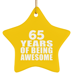 65th Birthday 65 Years Of Being Awesome - Star Ornament