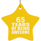 65th Birthday 65 Years Of Being Awesome - Star Ornament