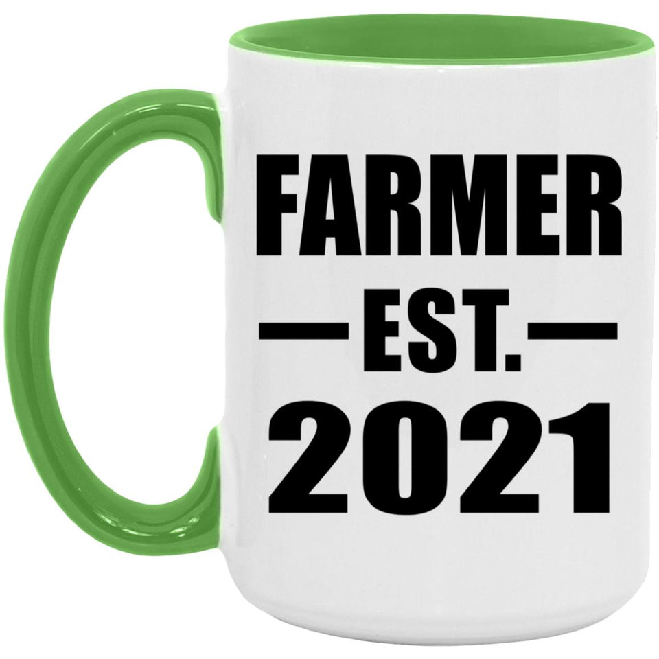 Farmer Established EST. 2021 - 15oz Accent Mug Green