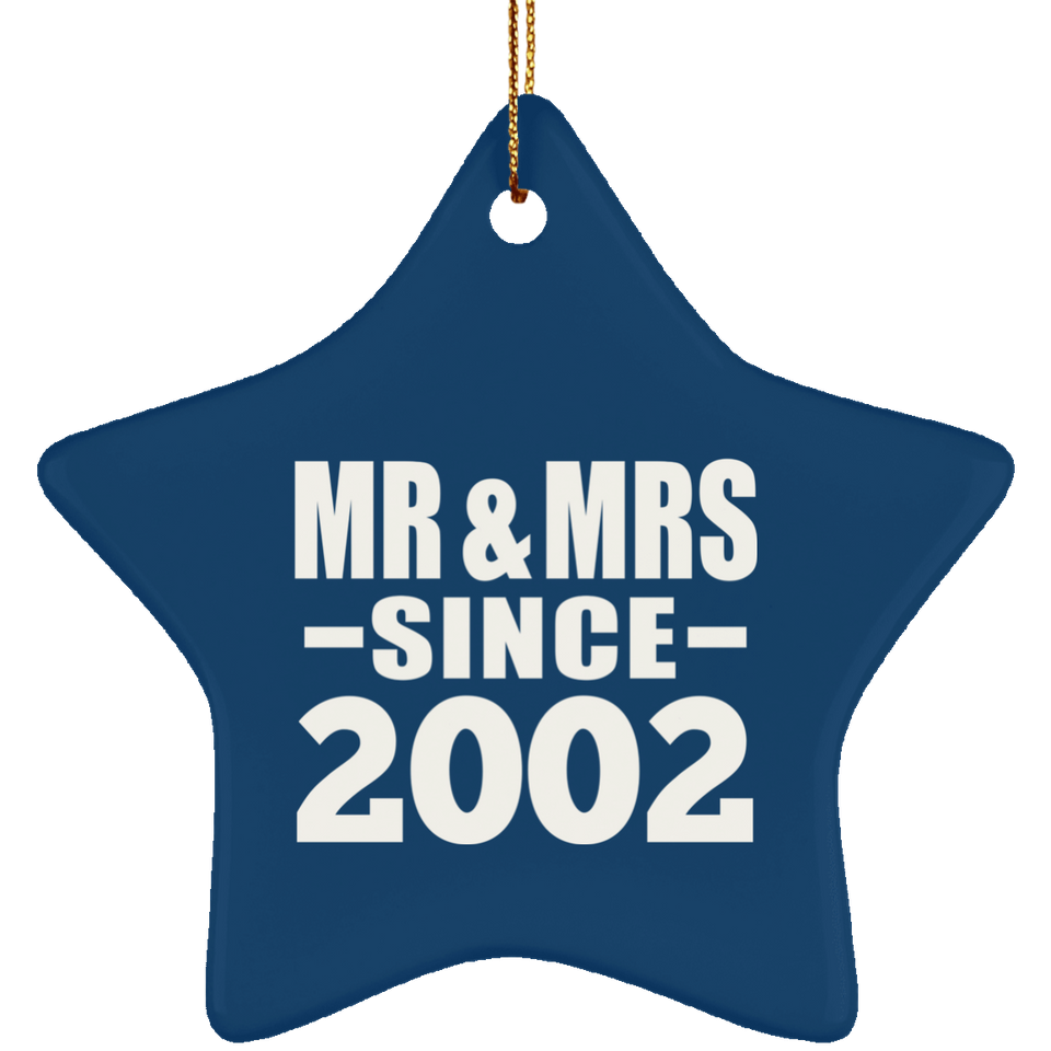 22nd Anniversary Mr & Mrs Since 2002 - Star Ornament