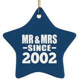 22nd Anniversary Mr & Mrs Since 2002 - Star Ornament