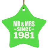 43rd Anniversary Mr & Mrs Since 1981 - Star Ornament