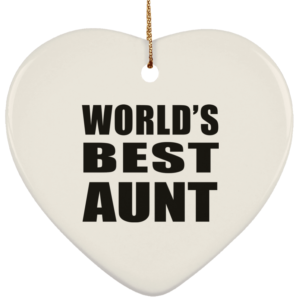 World's Best Aunt - Heart Ornament