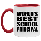 World's Best School Principal - 11oz Accent Mug Red
