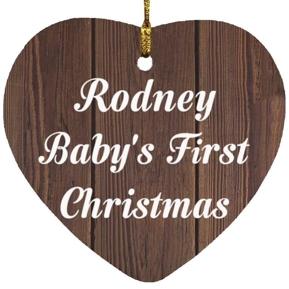 Rodney Baby's First Christmas - Heart Ornament D