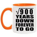 30th Anniversary Square Root of 900 Years Down Forever To Go - 11oz Accent Mug Orange