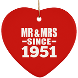 73rd Anniversary Mr & Mrs Since 1951 - Heart Ornament